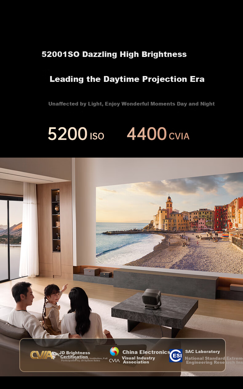 JMGO N5 Ultra 4K Ultra HD Tri-Color Laser PTZ Projector Zoom Auto Keystone Home Smart HD Home Theater Projector National Subsidy 14