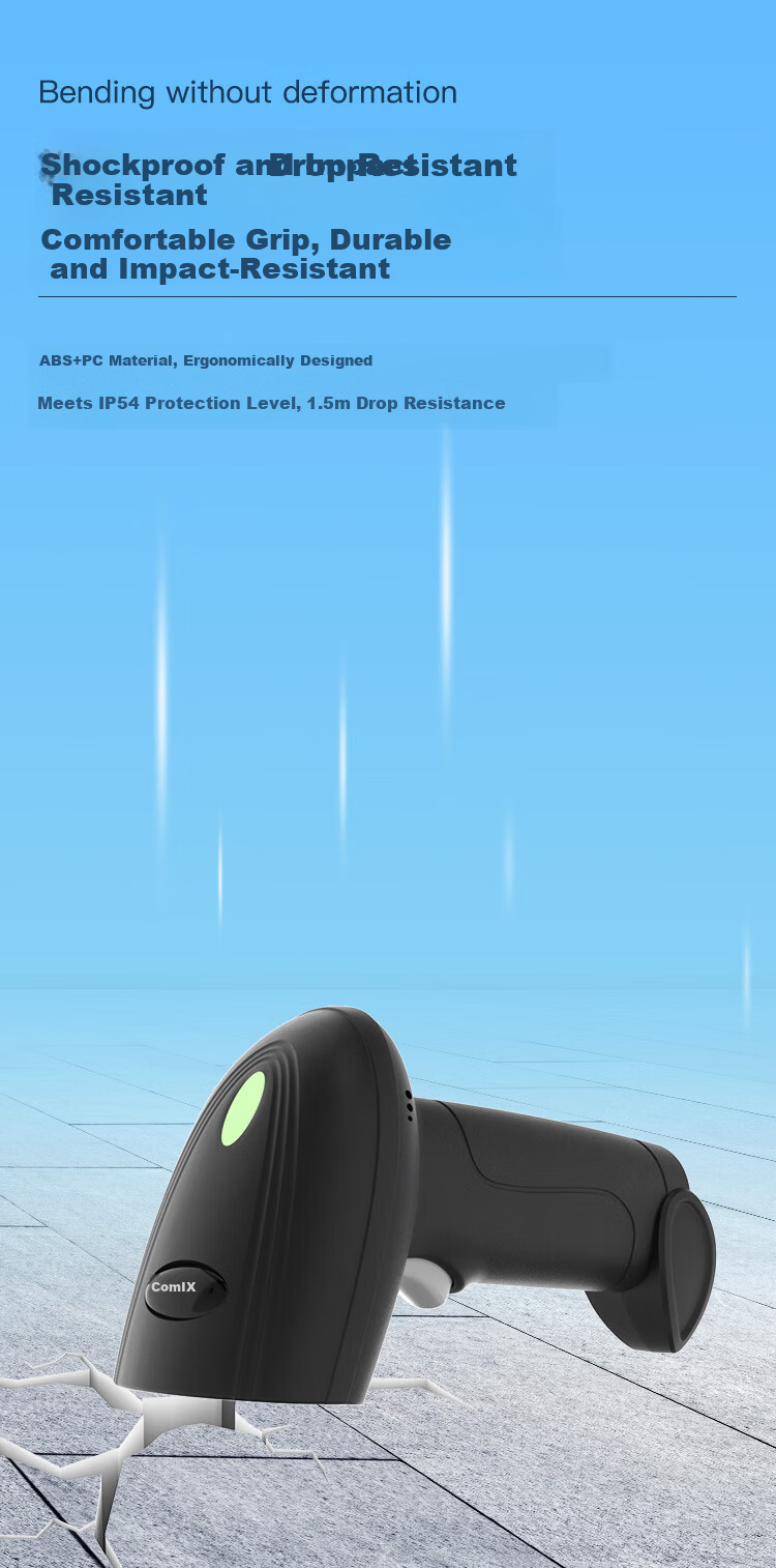 COMIX Wireless Barcode Scanner QX129 1D & 2D Code Reader for Supermarket POS, Medical Insurance Payment, Drug Traceability, Courier Tracking, Logistics - White 6