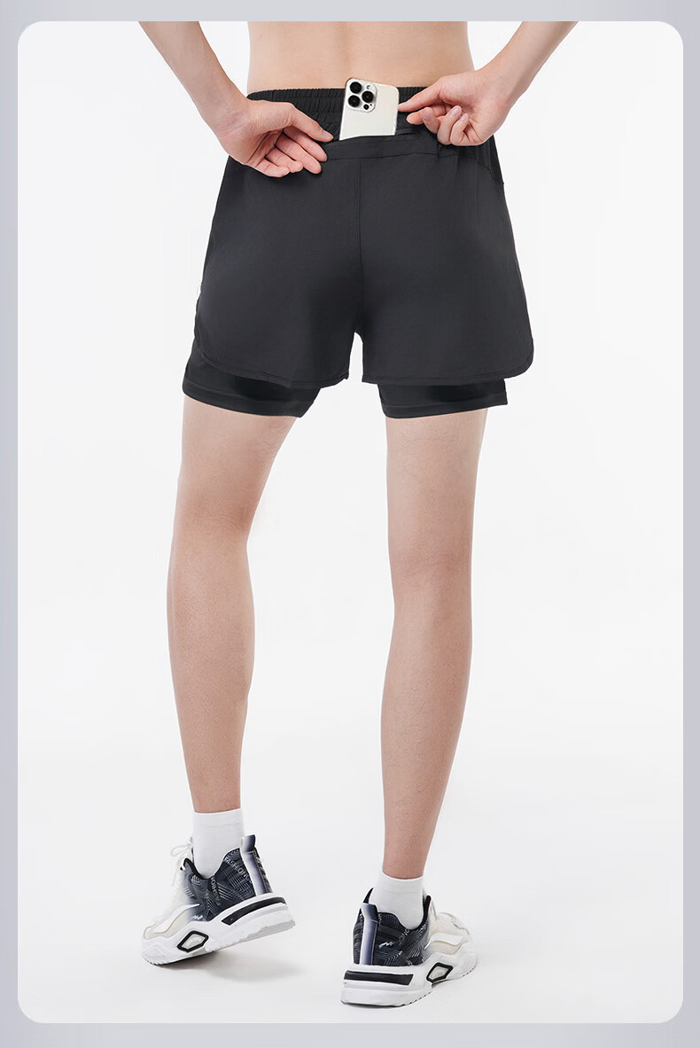 VICTORIATOURIST Men's Running Shorts with Sports Lining, Three-Quarter Length Track Pants, Indoor Professional Marathon Quick-Dry Two-In Fitness Shorts 14