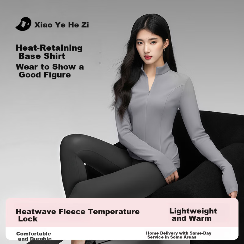 Onoko Half-Zip Base Layer Top Autumn Winter Slim Fit Mock Neck Long Sleeve White T-Shirt 2025 New Arrival