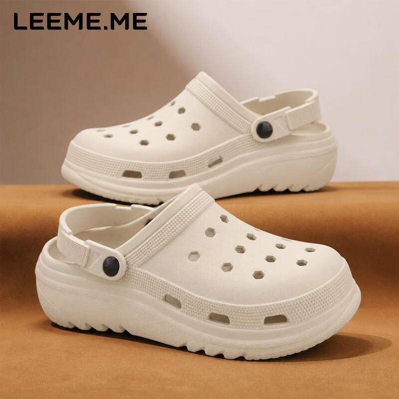 Limi Unisex Ventilated Slip-On Sandals Non-Slip Outdoor Open-Toe Beach Shoes Off-White Size 36-37