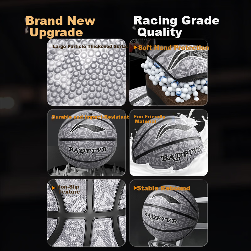 Li-Ning Basketball Adult Size 7 Junior Youth Official Indoor Outdoor Standard Non-Slip Wear-Resistant No.7 Basketball