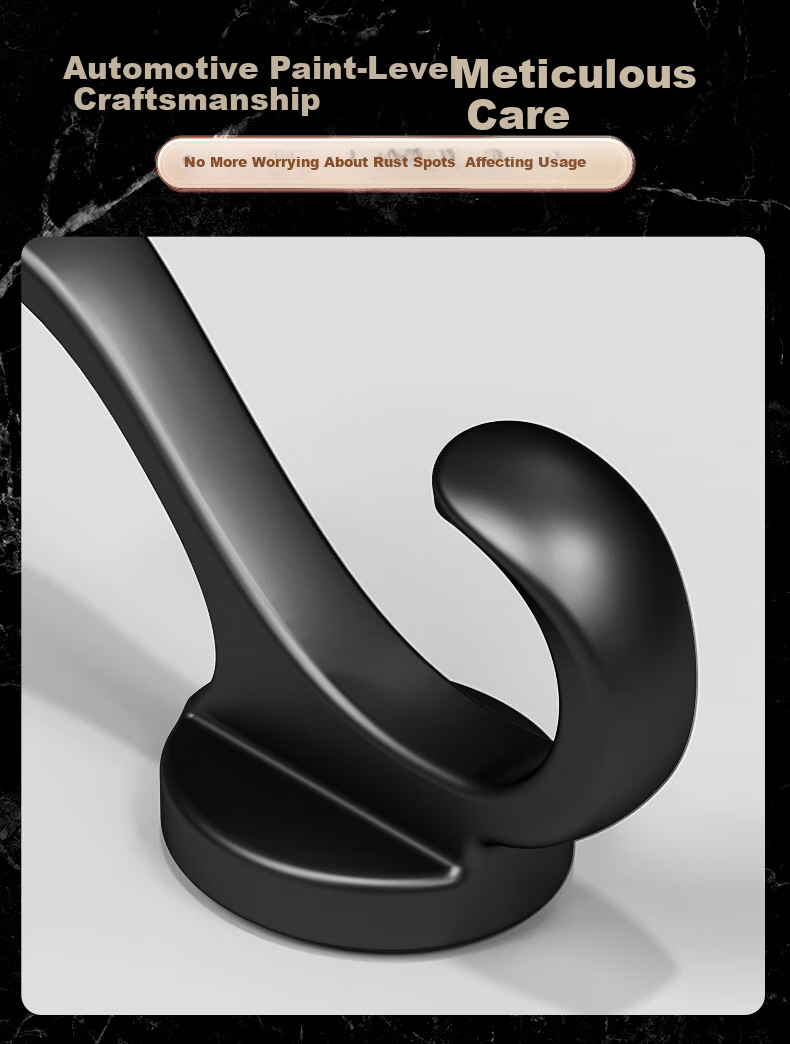 FAJIENUO No-Drill Wall-Mounted Coat Hooks for Entryway, Black, Set of 3 3