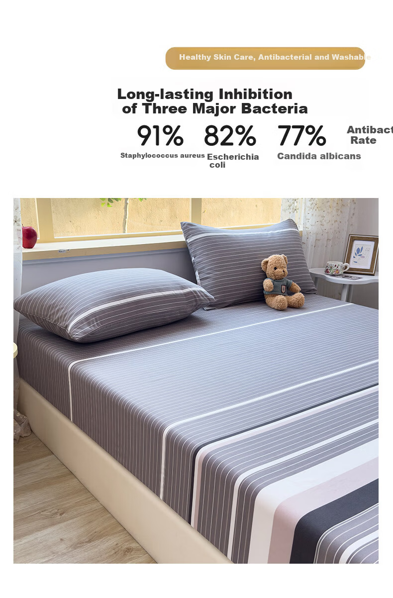 Grace 7A Antibacterial Breathable Mattress Protector Fitted Sheet Dormitory 90x200cm Freedom Wings 3