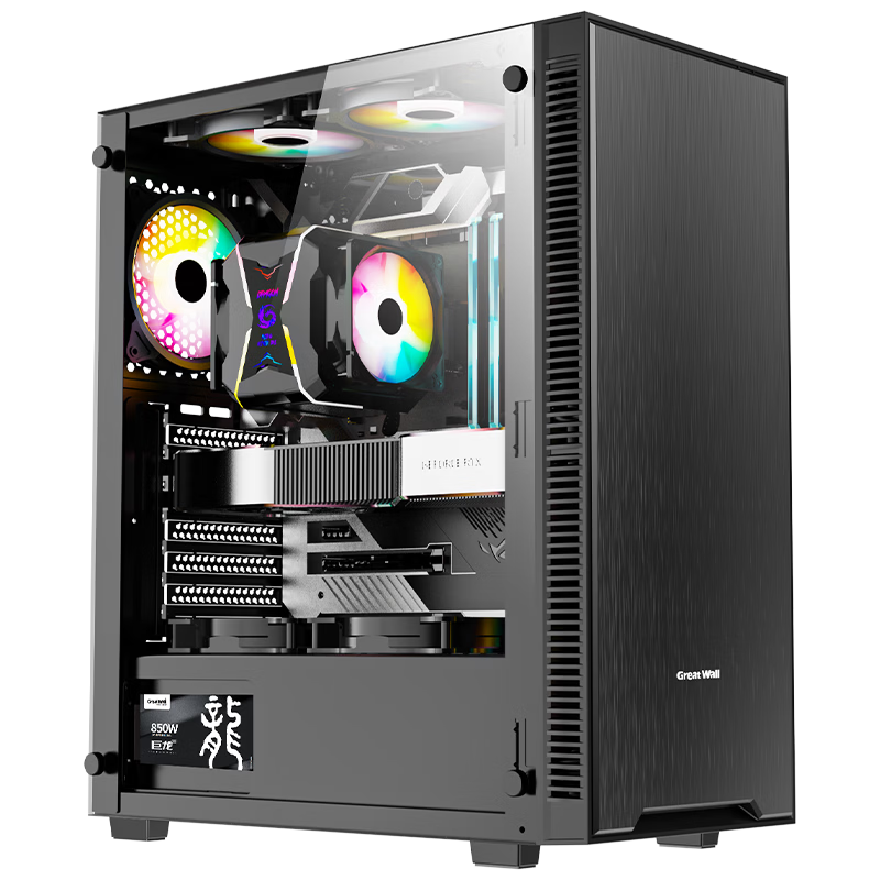 Great Wall Original K15 Tianxuan Computer Case (Independent 240mm Water Cooling Mount/MATX Small Motherboard/Glass Full Side Panel/8 Fan Positions/5 Slots PCI/5080 Graphics Card)
