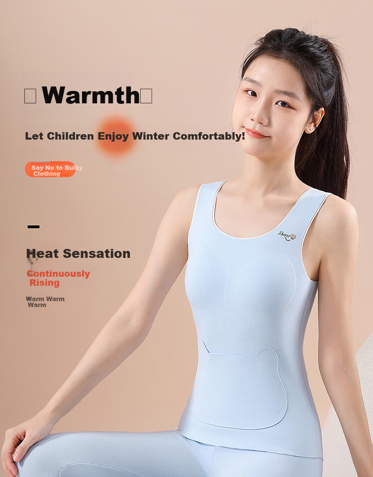 MiiOW 2-Pack Thermal Vest with Chest Pads for Adolescent Girls, Middle and High School Students, Autumn and Winter Underwear 1