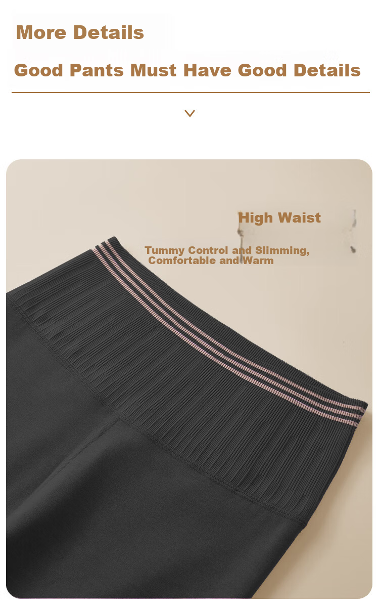 Urban Beauty 280G [Down and Silk] Double-Sided Brushed Fleece Thickened Seamless High-Waist Tummy Control Thermal Leggings for Women 5