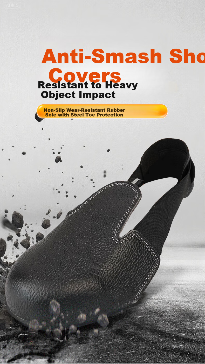 Mandelay Safety Shoe Covers Anti-Smash Steel Toe Protective Shoe Covers Visitor Safety Steel Shoe Covers National Standard Steel One Size Black 2