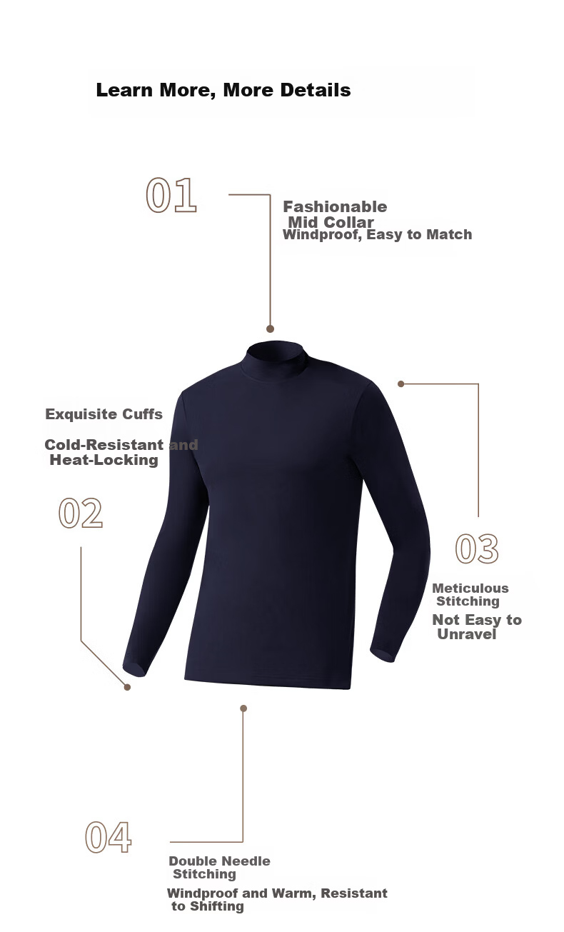 CASENLAND Men's Pure Cotton Thermal Underwear Set Autumn Shirt and Pants Cotton Knit Warm Base Layer 16