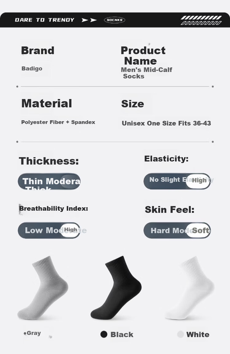 BADIGAO Disposable Socks for Men, Daily Wear, Extra Large Size, Thick Spring And Summer Socks, Mid-Calf Length, Travel-Friendly, No-Wash, Odor-Resistant 17