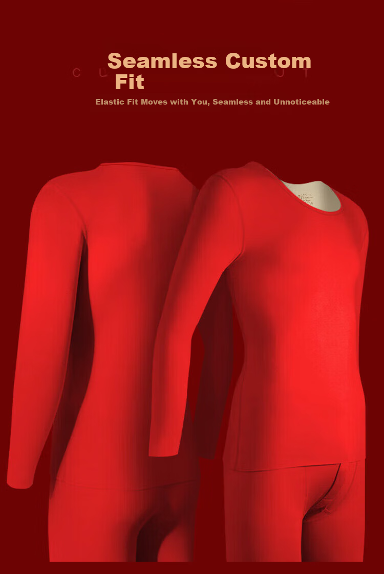 Hengyuanxiang Women's Red Pure Cotton Thermal Underwear Set for Middle-aged and Elderly, Lucky Year Autumn Long Johns and Socks 12