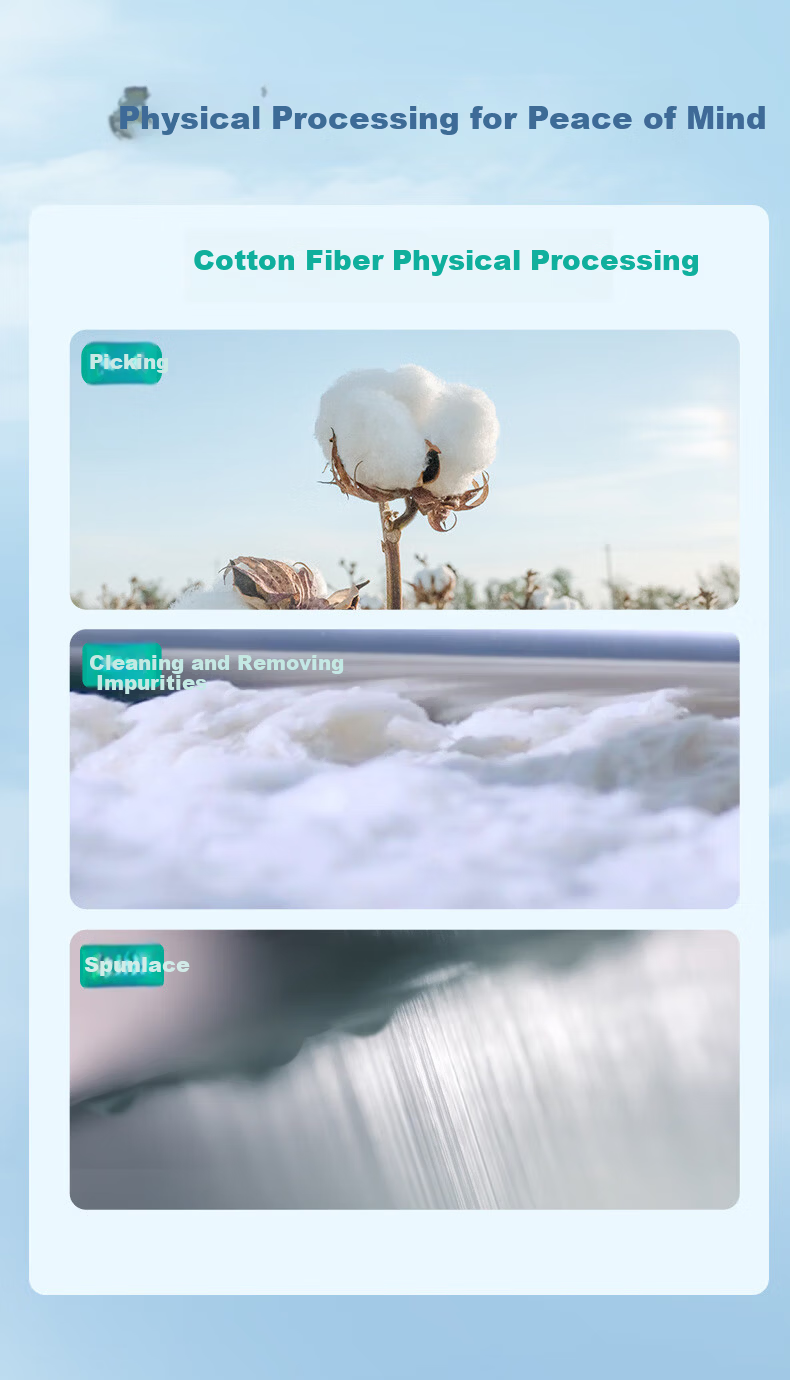 PurCotton Era [Sun Yingsha Edition] Facial Cleansing Wipes 100 Sheets*1 Pack 100% Cotton Soft Disposable Towels 20*20CM 4