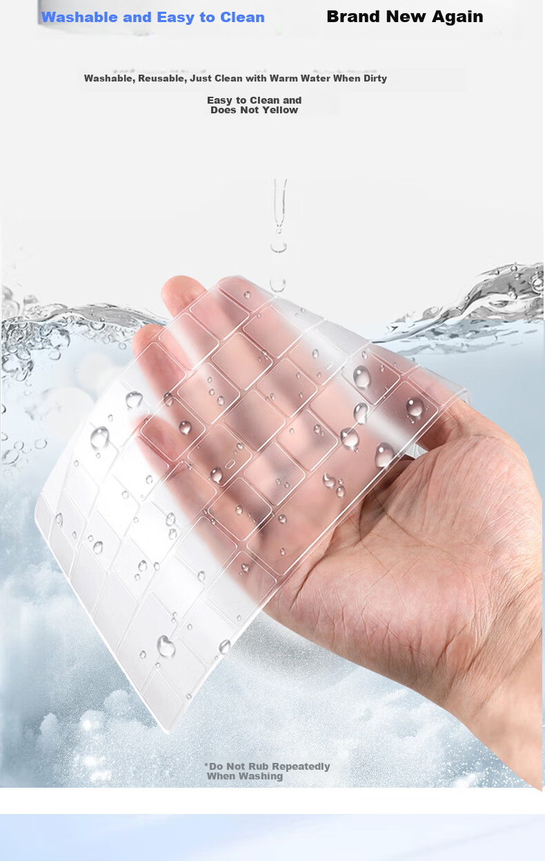 JPLAYER Keyboard Cover for Mechanical Revolution YaoShi 15Pro/Wing Dragon 15Pro Laptop, Waterproof Dustproof Silicone Keyboard Protector, 2-Pack 6