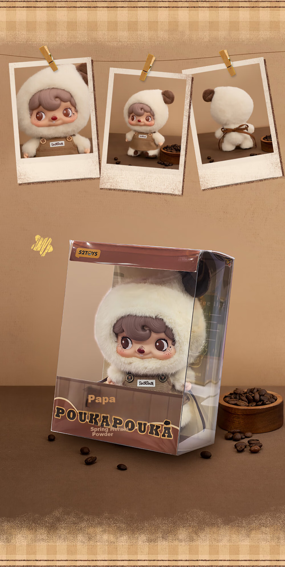 52TOYS [Endorsed by Zhou Keyu] POUKA Drink Coffee Vinyl Plush Toy Trendy Cute Figurine Gift 4