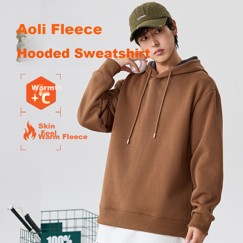 JEANSWEST LIFE Men's Heavyweight Hoodie Autumn Winter 2025 New Thickened Youth Fleece Sweatshirt