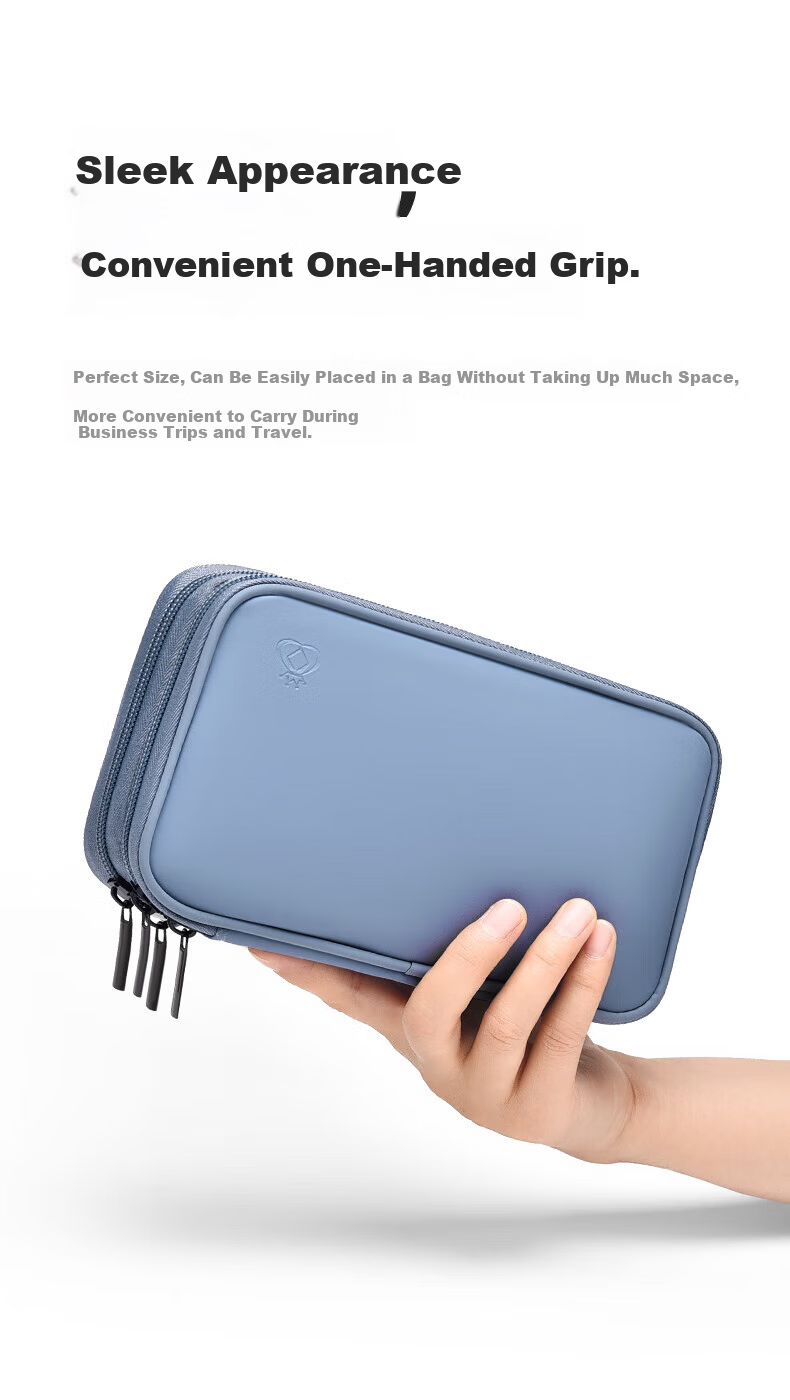 Milooky Power Bank Storage Bag, Data Cable Charger Portable Large Capacity Mobile Phone Charger Protective Case, Digital Accessory Bag 4