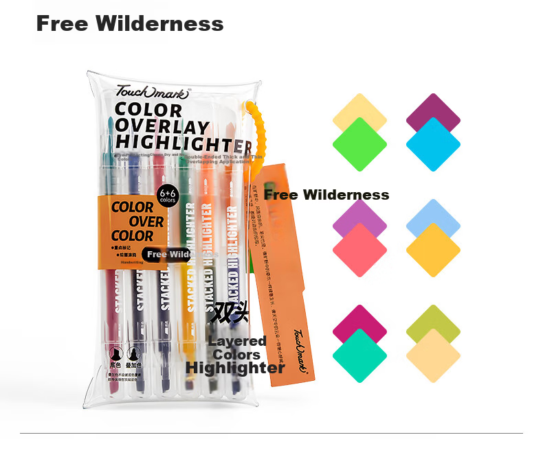 Touch Mark Colorful Highlighter Gel Pen, 18 Colors, Luminous Sand Fluorescent Pen, Elementary School Student Planner Handwritten Report Pen, Specialized Marker Pen for Notes, Children's Day Birthday Gift for Boys And Girls 14