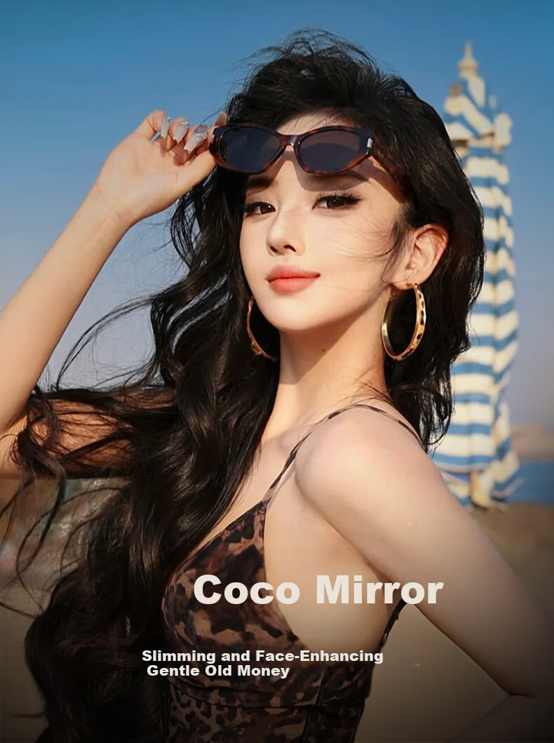 FENCHI Vintage Cat Eye Sunglasses Cocoa Frame UV Protection Narrow Frame Ins Style Women Sunglasses 1