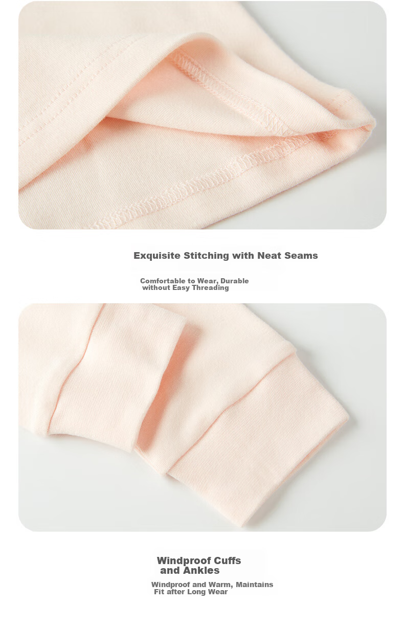 Hengyuanxiang Children's Pure Cotton Underwear Set, Boys And Girls Autumn Thermal Underwear Thin Warm Base Layer Pajama Set, All-Cotton Sweater 5