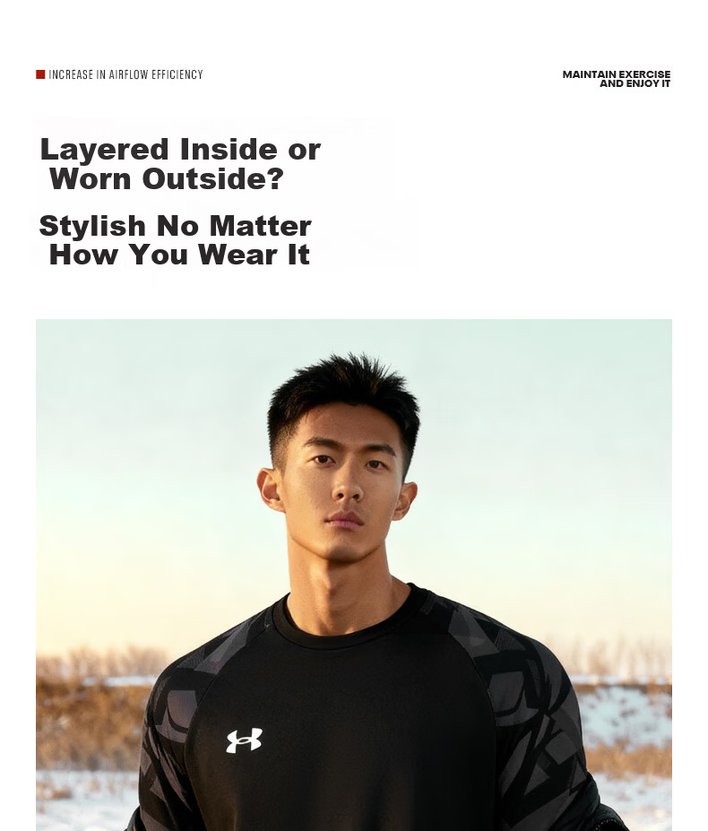 Under Armour Men's Long Sleeve T-Shirt Sweatshirt Crewneck Loose Casual Trendy Breathable Sports Running Warm Pullover 9