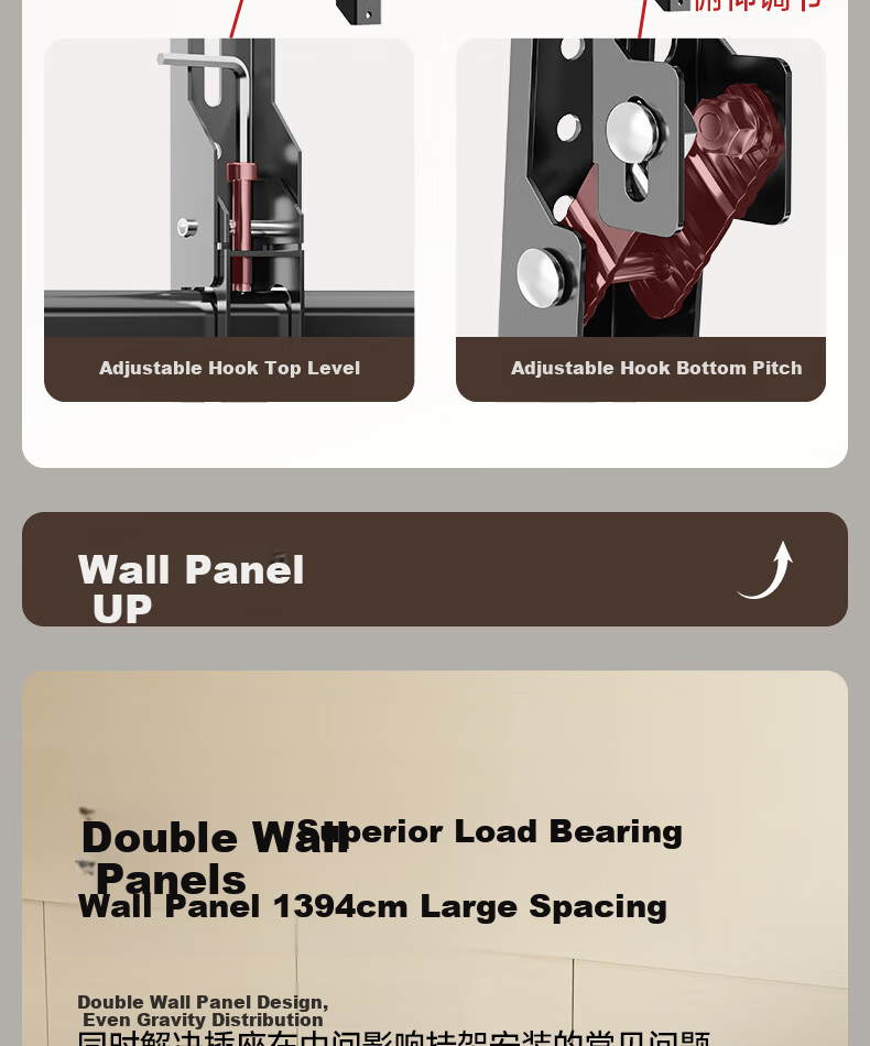 Junao Embedded Dual-Arm Telescopic TV Wall Mount Bracket, Extendable and Rotatable, Compatible with 85-120 Inch TVs, Universal for Xiaomi, Hisense, Skyworth, TCL 4