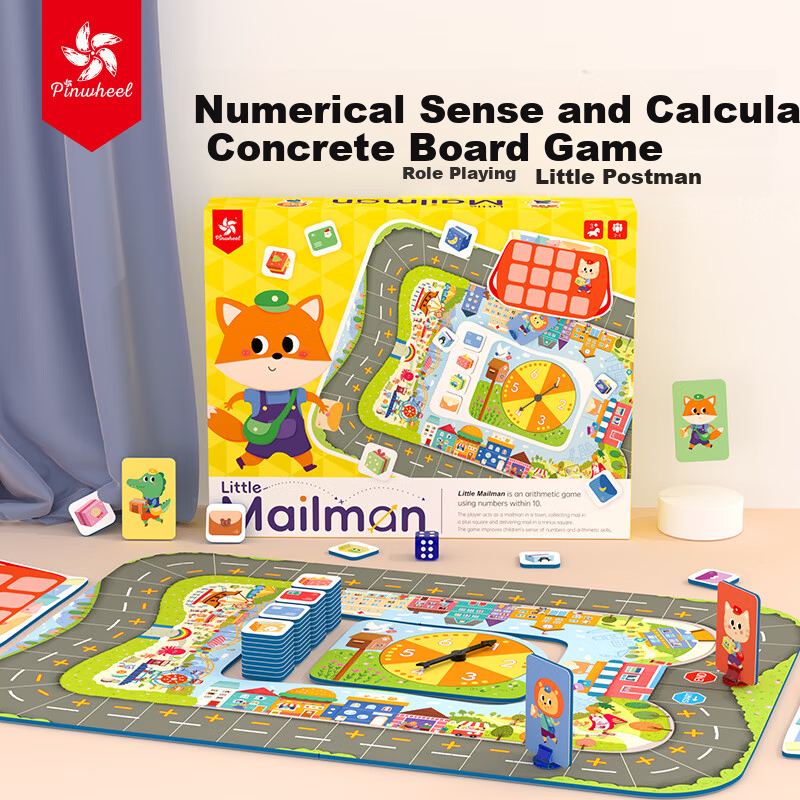Pinwheel Children's Board Game for Ages 3-6, Number Sense Enlightenment And Thinking Training, Math Gift, Educational Toy, Little Postma