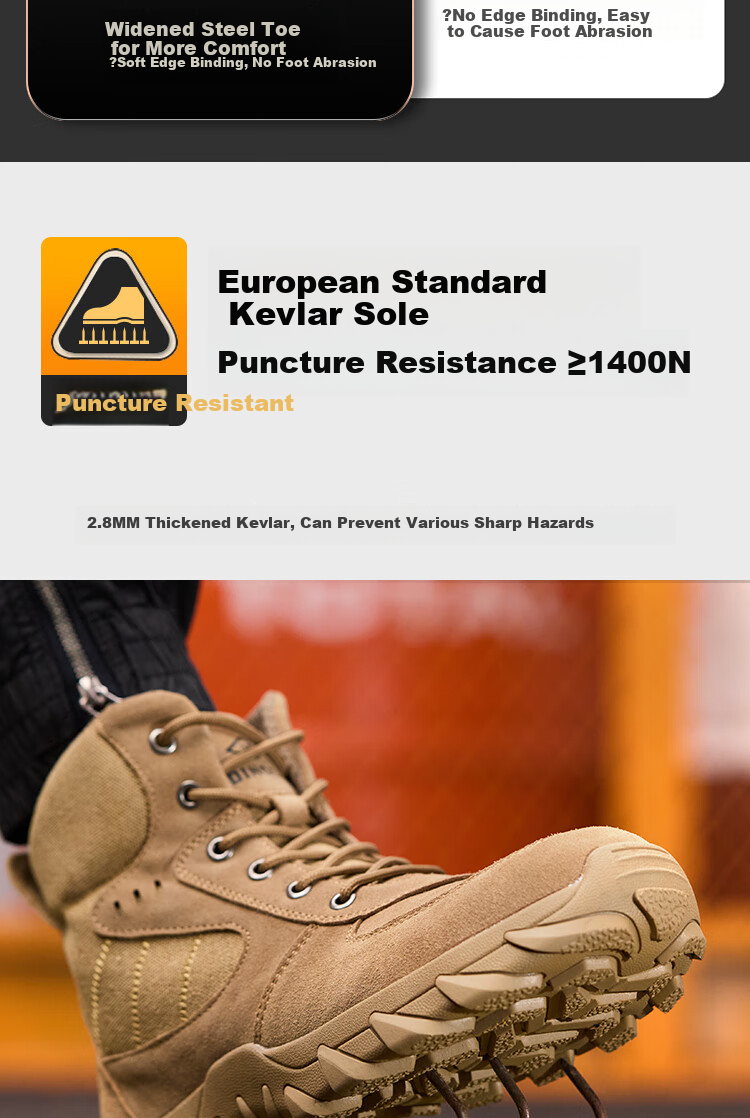 Dinggu Safety Shoes for Men, Steel Toe Anti-Smashing Puncture-Resistant High-Top Work Boots, Lightweight Autumn And Winter Fleece-Lined JD1286ZGM40 5