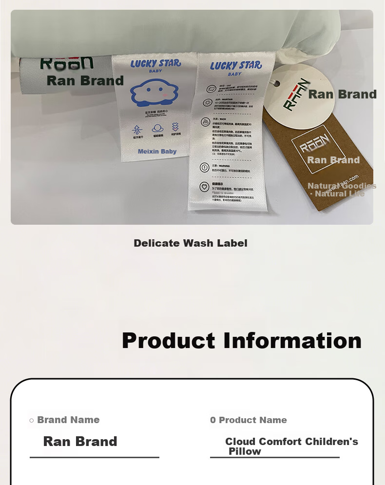 Ran Brand Children's Pillow Class A Washable Neck Protection Dormitory Student Pillow Core Cloud Pillow 6-16 Years 40*60cm 13