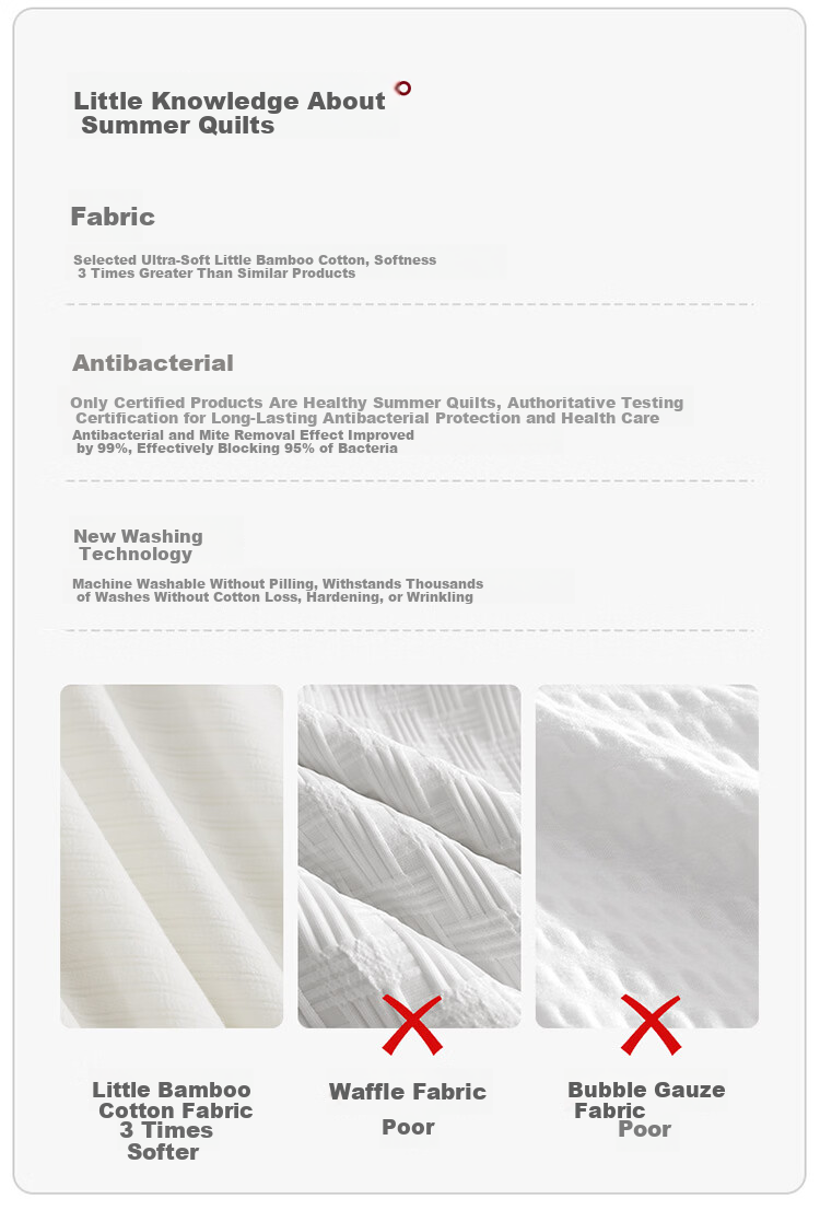 MUJI Small Bamboo Cotton Class A 20% Soybean Air Conditioning Quilt Summer Cooling Quilt Double 200*230cm 2