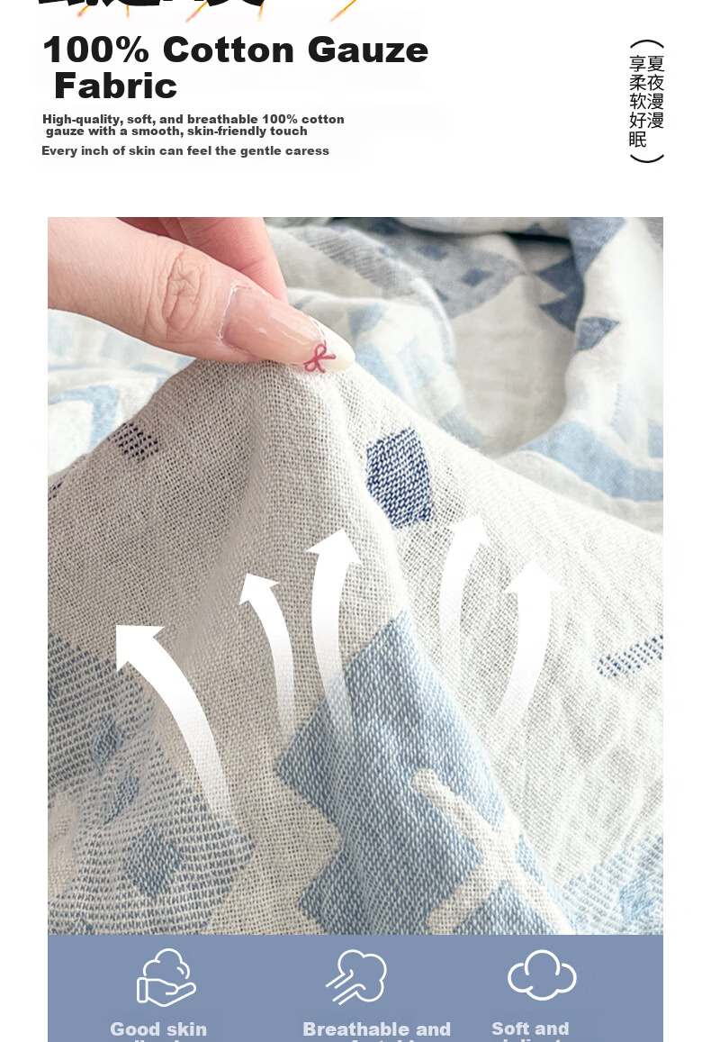 Grace Pure Cotton A-Class Three-Layer Thickened Towel Blanket 100% Cotton Inner and Outer Full Cotton Towel Blanket Aviation Blanket Twilight Orange 1.5m 6