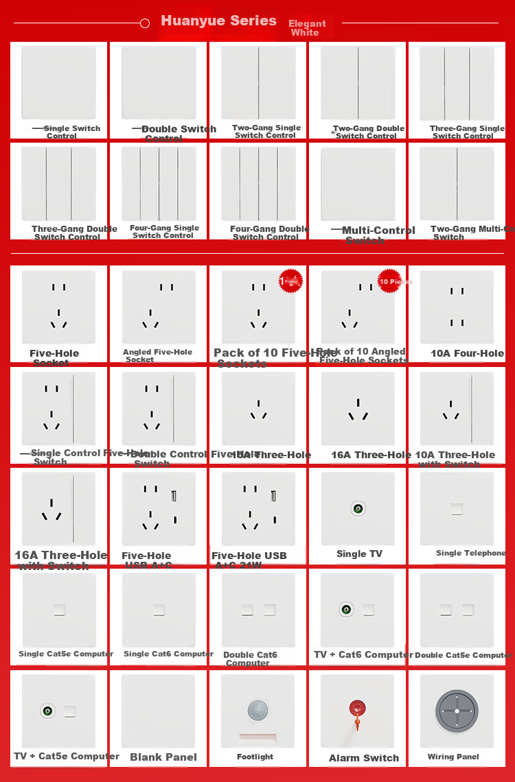 Schneider Switch Socket Panel, Blank Panel, Huan Yue Series, Elegant White Color 1