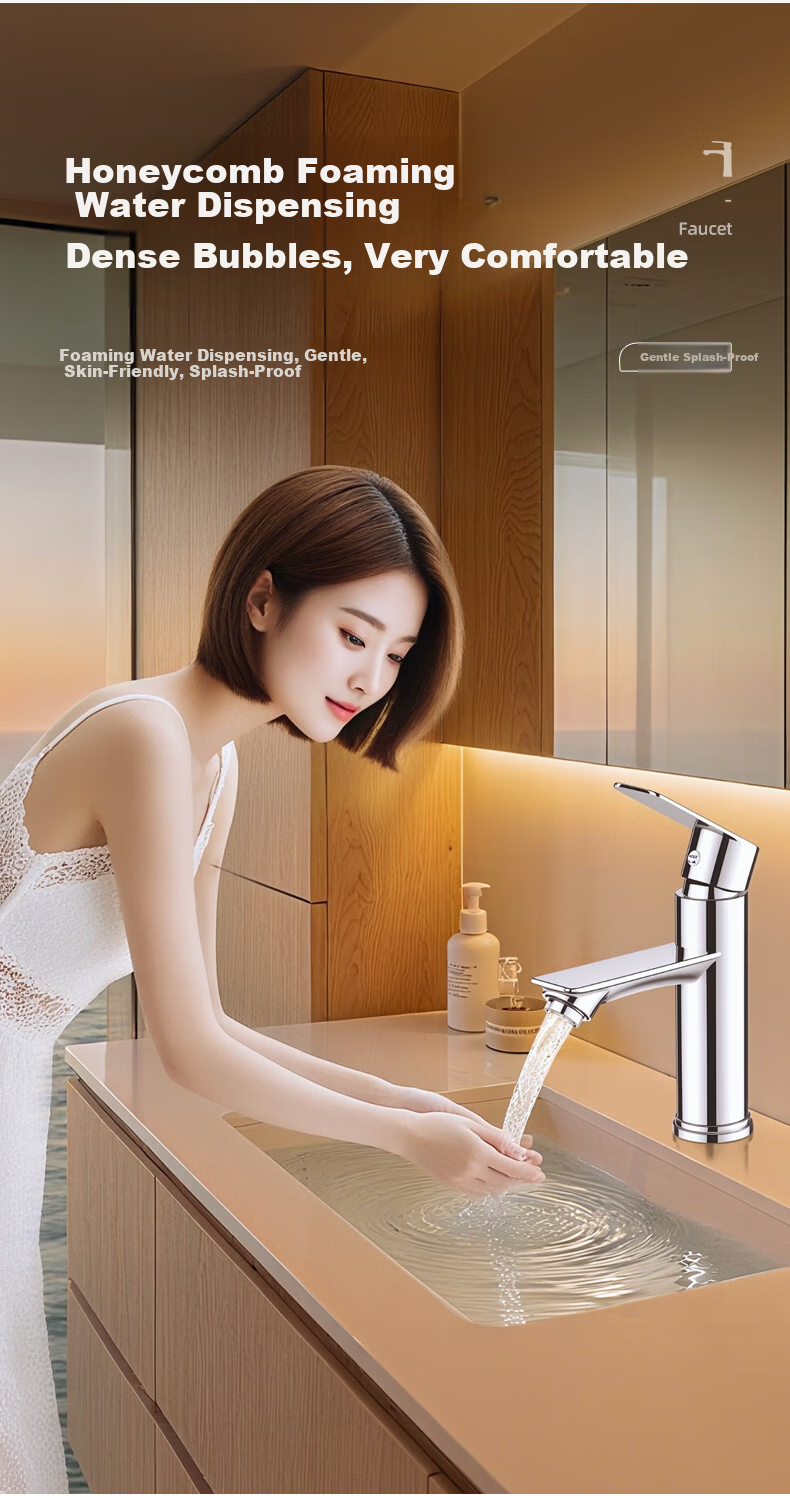 Baihan Basin Faucet Bathroom Sink Faucet Washbasin Splash-proof Hot and Cold Water Faucet 4