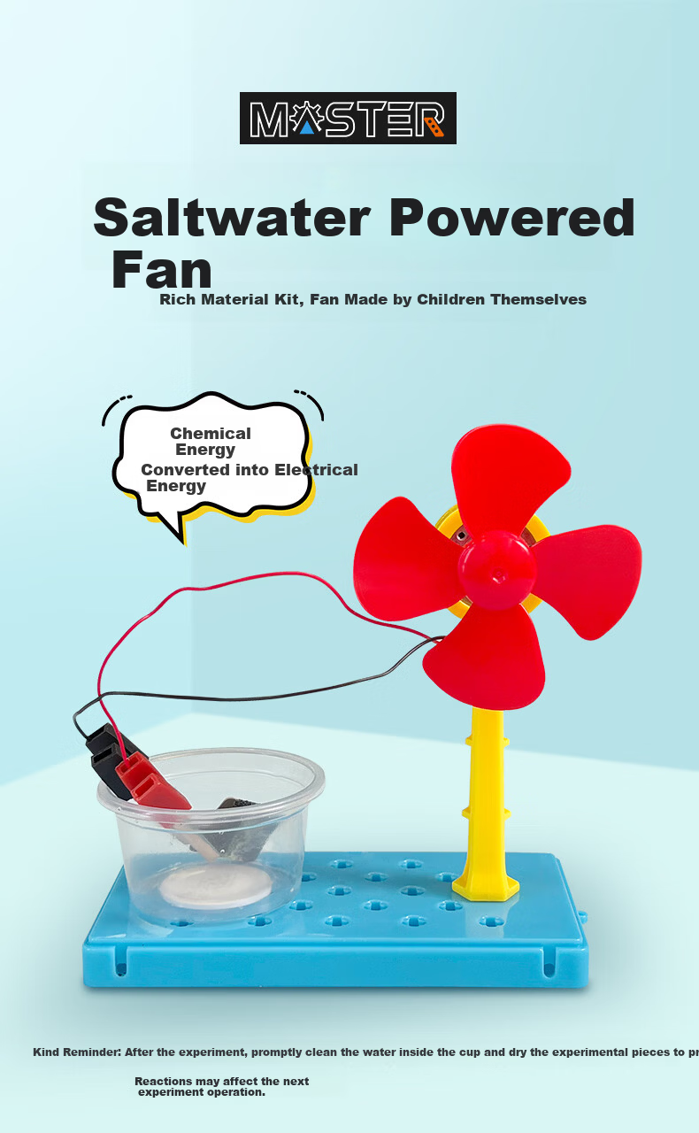 Big Eye Little Baby Saltwater Electric Fan Steam Science Experiment Kit Children's DIY Craft Toy Gift for Boys and Girls 1