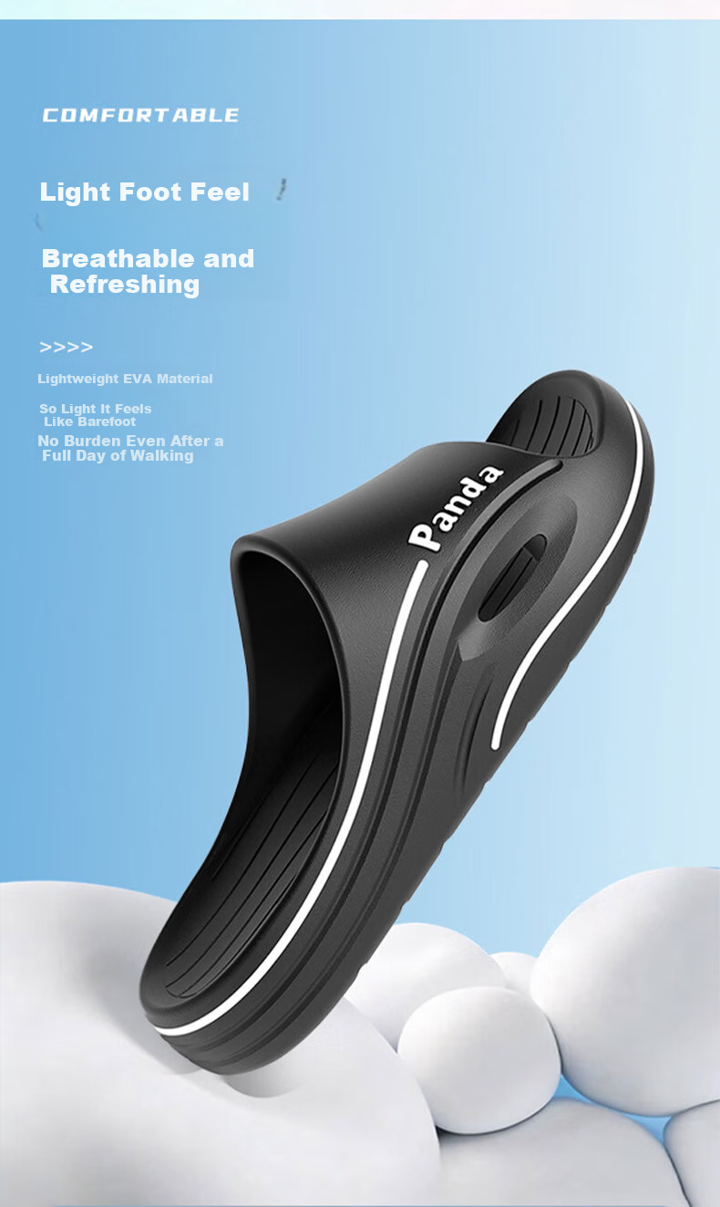 HIPANDA Men's Thick Sole Slippers Outdoor Sports Non-Slip EVA Durable Home Outdoor Beach Sandals Women's Slides 2