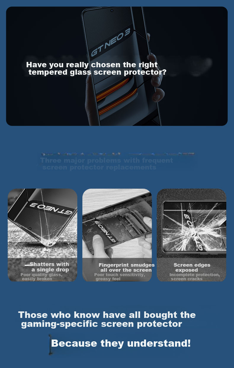 KOOLIFE Tempered Glass Screen Protector for realme GT Neo3 and GT2 Pro, Full Coverage Ultra-Thin HD Anti-Scratch Fingerprint Resistant Film 1