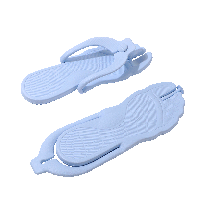 Grace Foldable Travel Slippers, Portable Summer Shower Non-Slip Flip-Flops for Women And Men, Breathable Sandals, Light Blue, Size 42-43