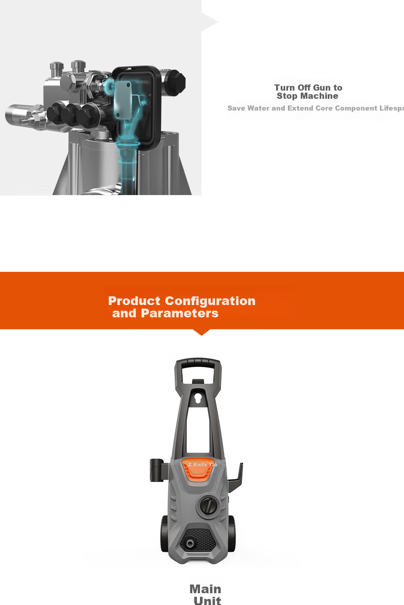 Yili High-Pressure Car Washer, 2100W Household Cleaning Machine, High-Pressure Water Gun, Powerful Household Car Washing, Floor Cleaning Roller Model 5650H 11