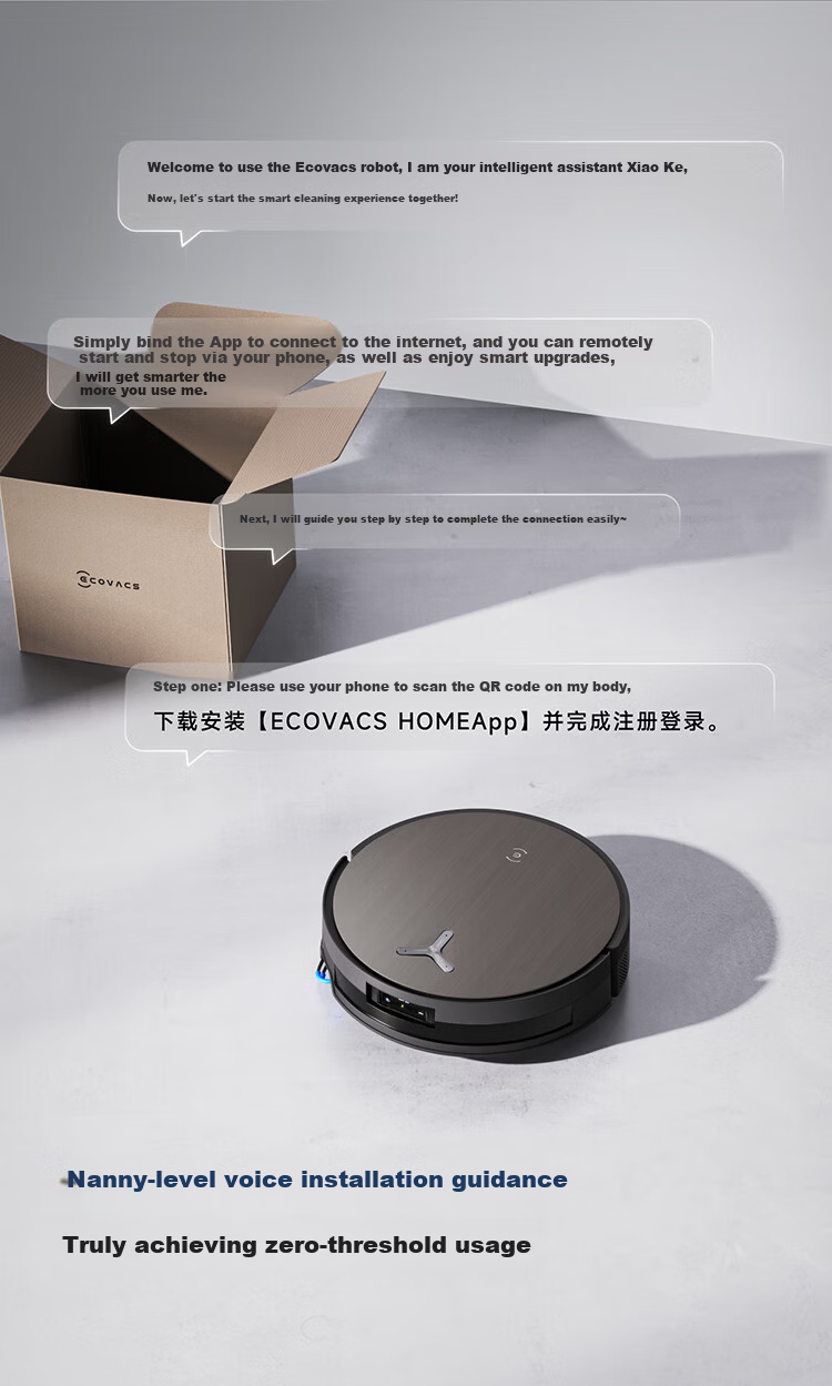 ECOVACS Deebot X Fully Embedded High-End Model Robot Vacuum Cleaner with Sweeping, Mopping, Washing, and Drying Functions, Automatic Self-Cleaning, First Fully Embedded Hidden Drum Floor Washing Robot 42