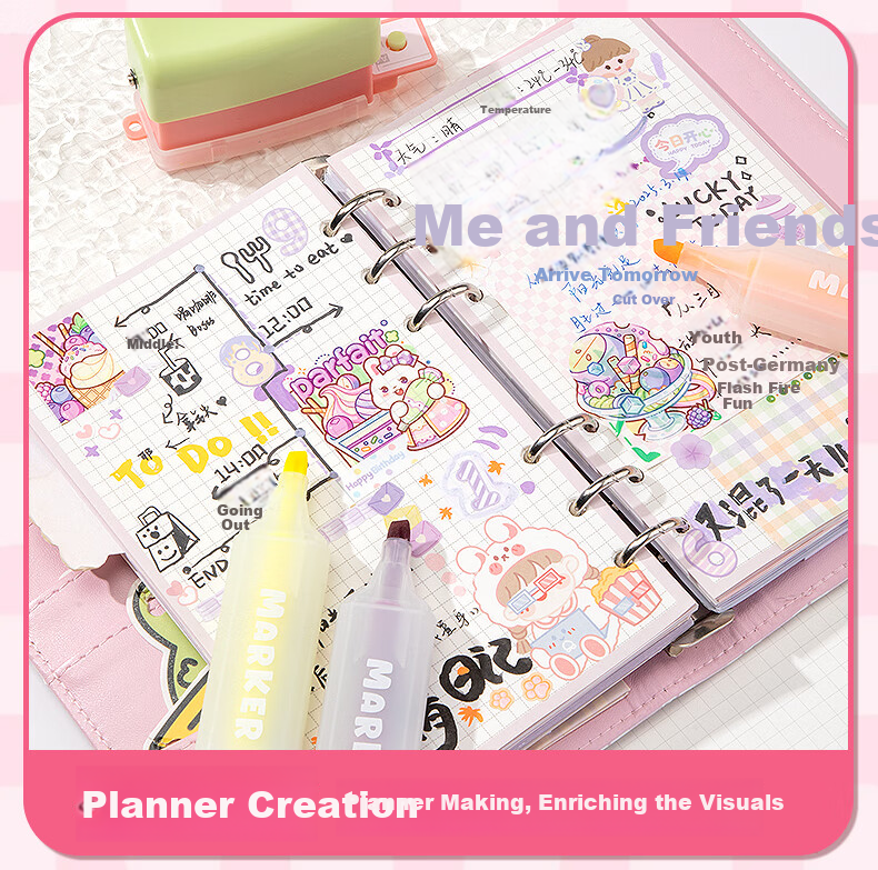TRUECOLOR Fluorescent Highlighter Pen Student Marker Colorful Highlighting Pen Sakura Pink Single Piece 10