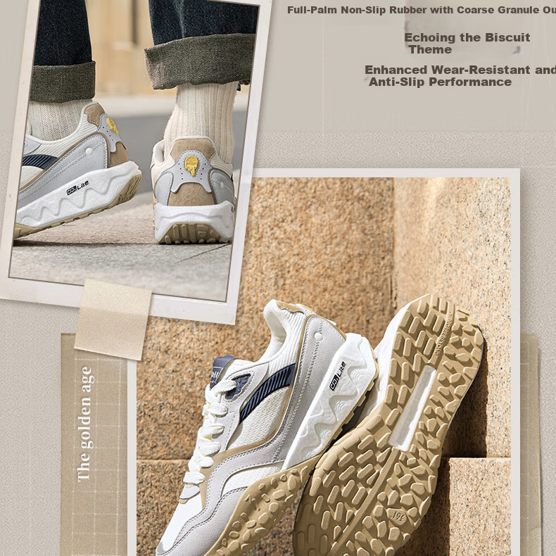 361° Men's Su Bing 3 Spring Summer Retro Casual Thick Sole Dad Sneakers 672616773-2 36
