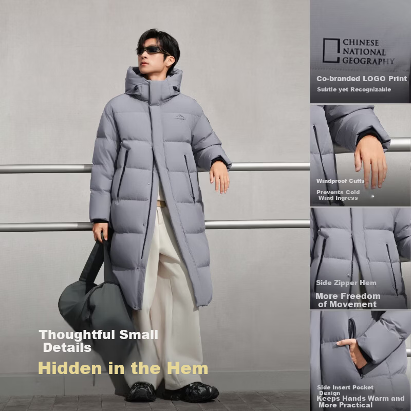 Bosideng Winter Down Jacket Unisex Couple Long Fashion Thickened Hooded Round Neck Puffer Coat
