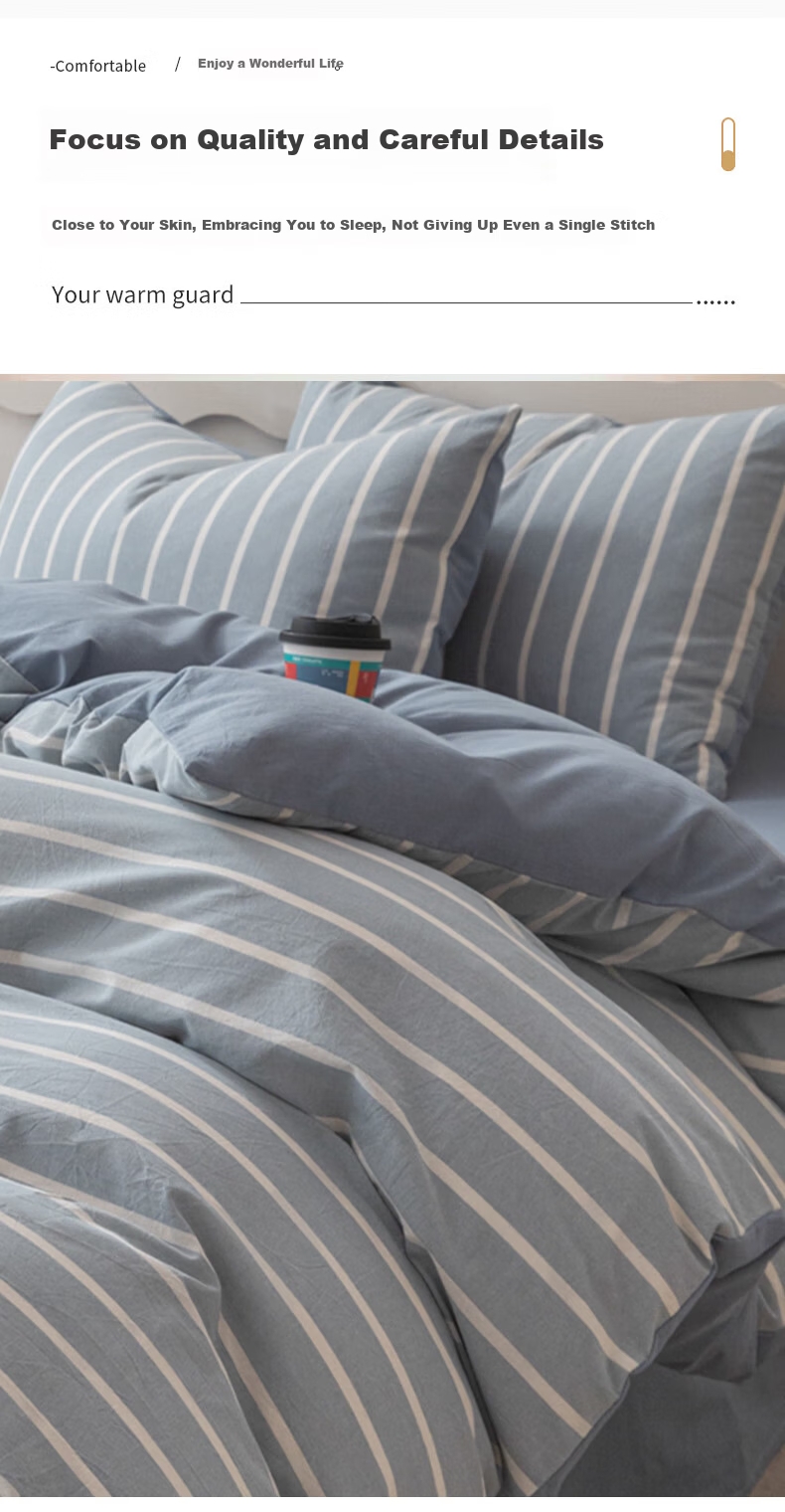 Grace 7A Antibacterial Duvet Cover, 100% Cotton Plaid Duvet Cover, Soft Breathable All-Season Duvet Cover, Gisen 200*230cm 10