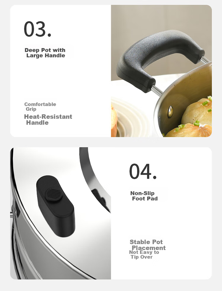 Liven Electric Griddle Home Use Electric Pancake Maker 304 Stainless Steel Non-Coated 30cm Large Size 55mm Deep Sandwich Maker Breakfast Machine DJG-J3265 12