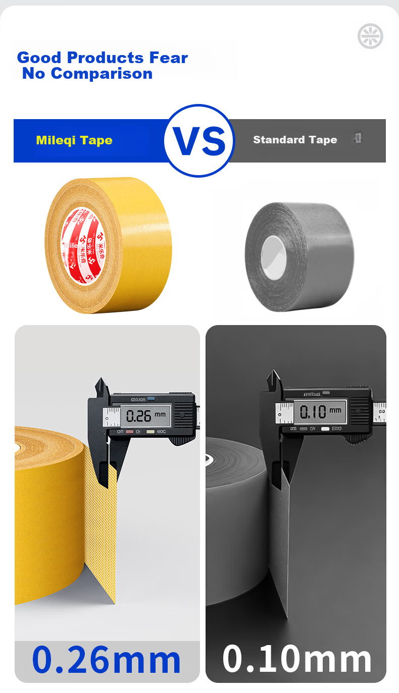 Mileqi Strong Double-Sided Tape, High Adhesion, No Residue, Wedding and Home Decoration, Carpet Fixing Anti-Slip Yellow 30mm x 10m [1 Roll] 14