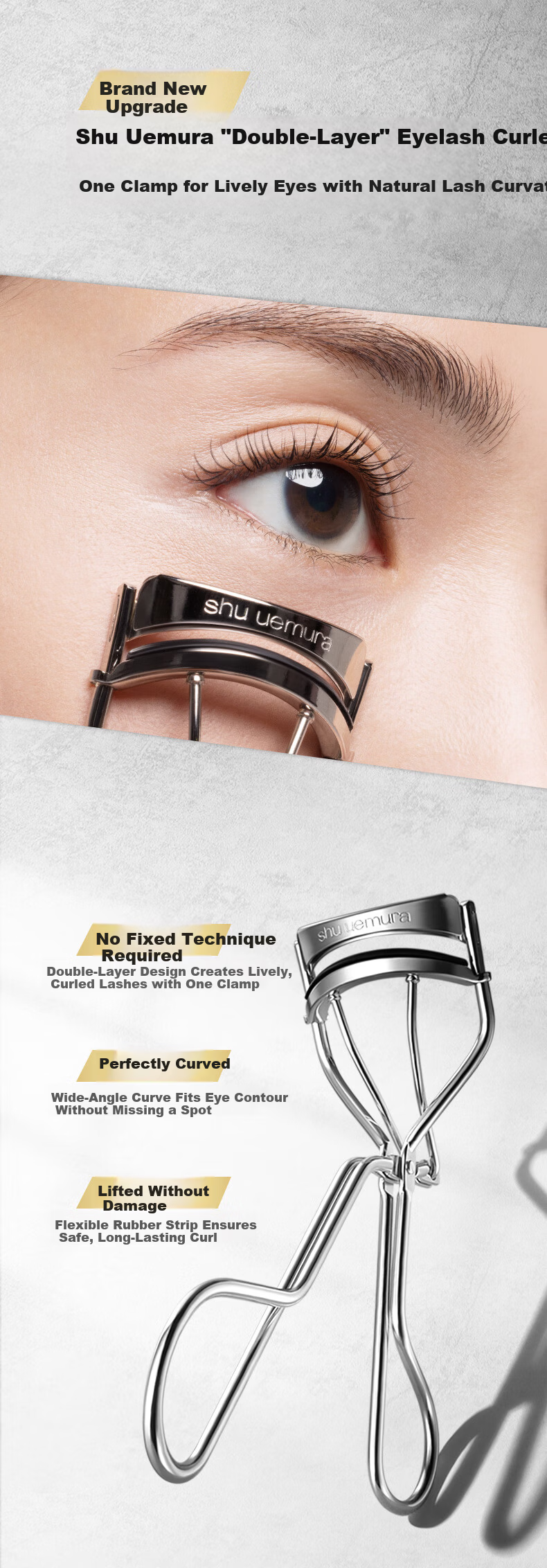 Shu uemura Double-Layer Eyelash Curler Volumizing Lengthening Curling Makeup Portable Mother's Day Gift for Mom 1