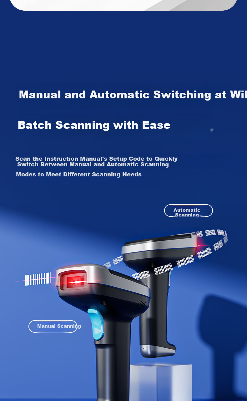 Deli Barcode Scanner, Wireless QR Code Scanning Gun, Pharmaceutical Traceability Barcode Scanner, QR Code Scanner for Supermarket Checkout, Medical Insurance Payment, Express Delivery And Logistics Inquiry, Spare Parts Warehouse, 14952W Gray 8