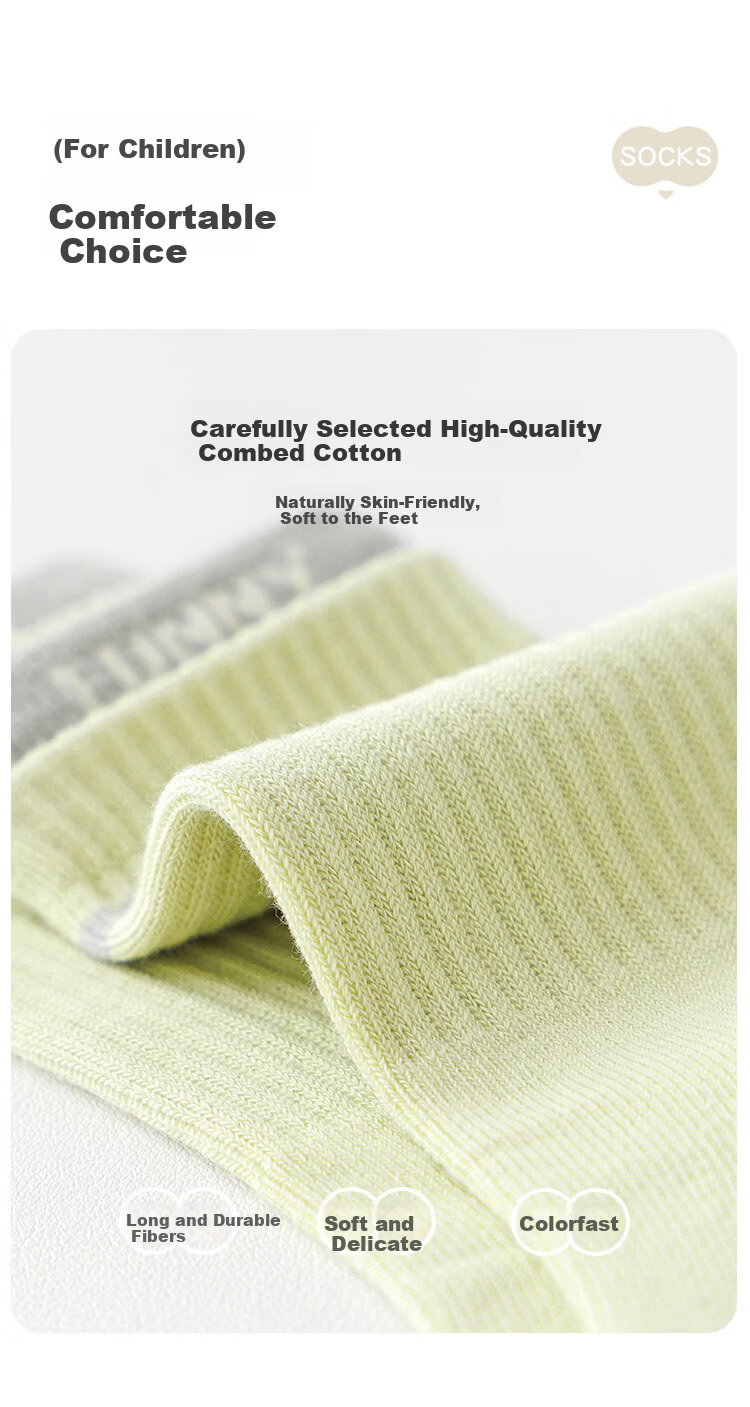 Yuzhaolin 5 Pairs Boys' Cotton Mid-Calf Sports Socks Spring Summer Youth Children's Seamless Long Socks for Boys and Girls 1