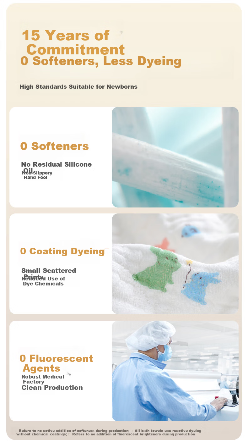 PurCotton Baby Bath Towel, Gauze Bath Towel, Pure Cotton Absorbent, Extra Large And Thick, Newborn Baby Blanket, Towel, 105*105cm 2