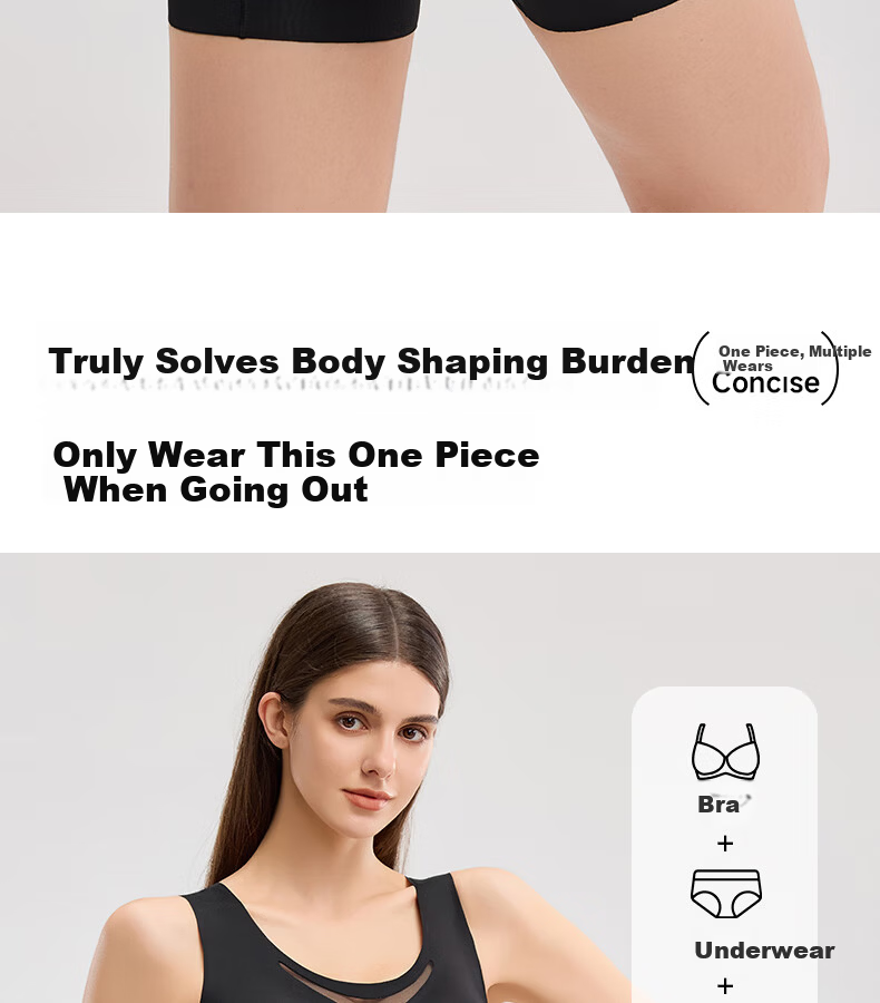 GRACEWELL Women's Shapewear Bodysuit Tummy Control Waist Cincher Butt Lifter Bra-Free Body Shaping Underwear Nude L 18