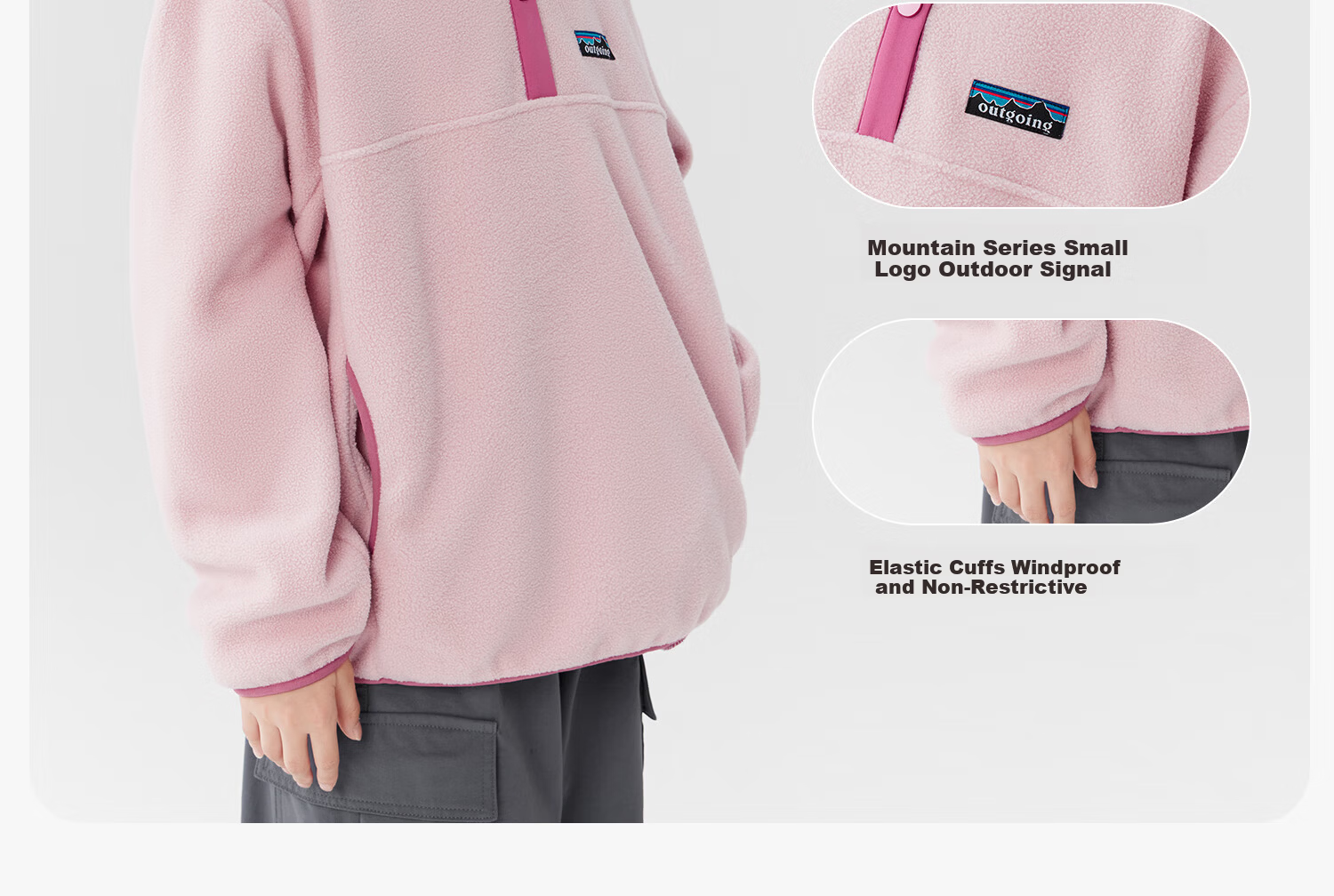Zuo Xi Girls' Fleece Sweatshirt 2025 New Children's Winter Stand Collar Anti-Static Jacket Pink 120 7